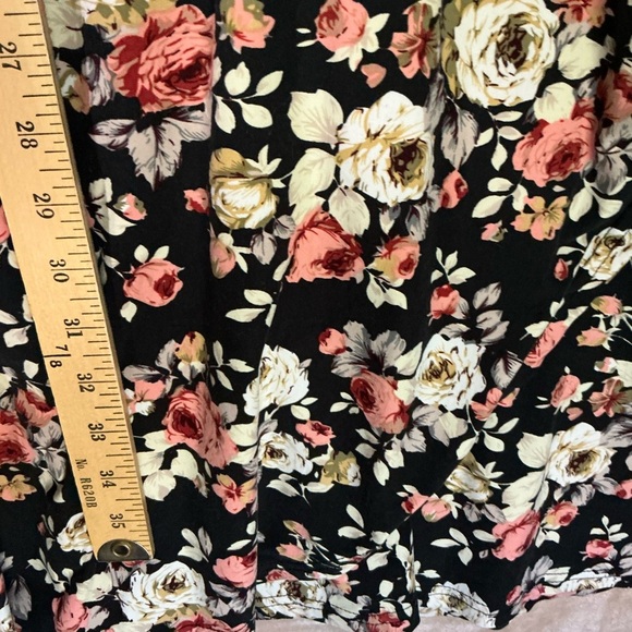 Floral  Dress - Black with flower design wrap around look - Picture 6 of 6